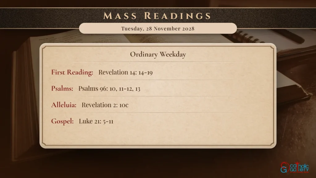 Daily Mass Readings Scripture Card – Tuesday, 28 November 2028