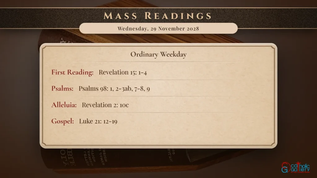 Daily Mass Readings Scripture Card – Wednesday, 29 November 2028