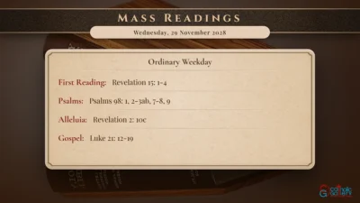 Daily Mass Readings – Wednesday, 29 November 2028