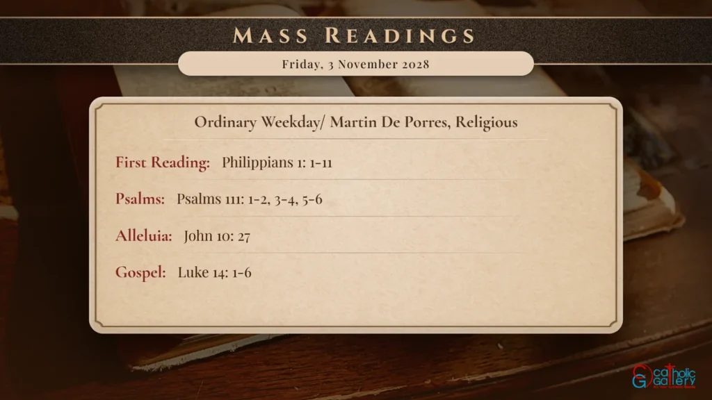 Daily Mass Readings Scripture Card – Friday, 3 November 2028
