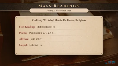 Daily Mass Readings – Friday, 3 November 2028