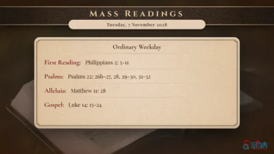 Daily Mass Readings – Tuesday, 7 November 2028