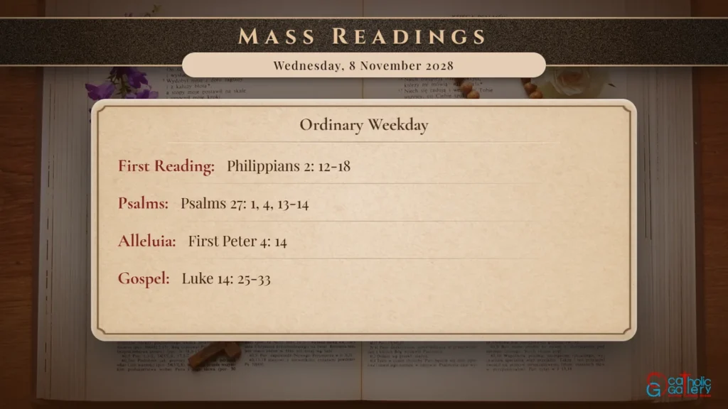 Daily Mass Readings Scripture Card – Wednesday, 8 November 2028