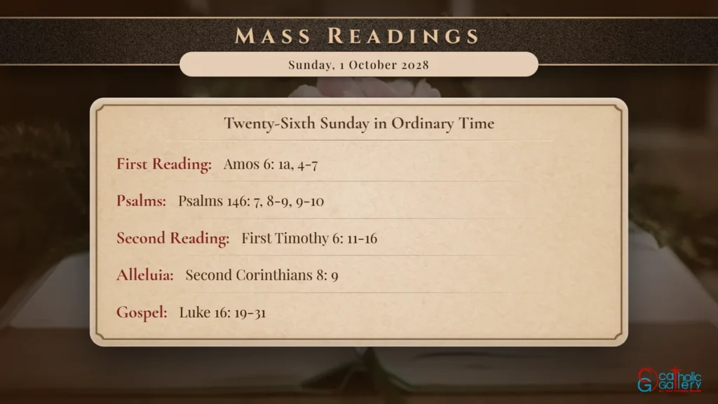 Daily Mass Readings Scripture Card – Sunday, 1 October 2028