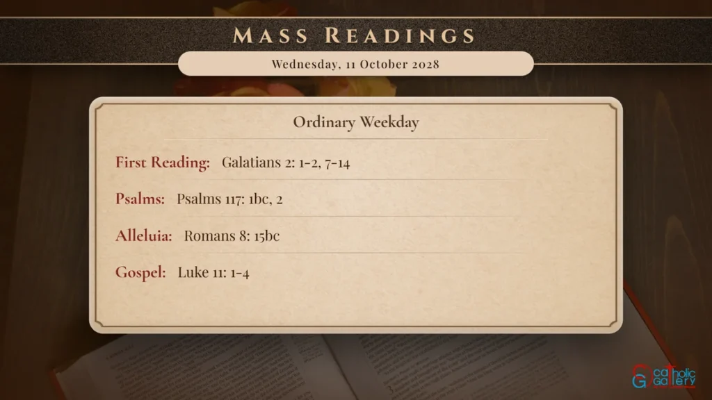 Daily Mass Readings Scripture Card – Wednesday, 11 October 2028