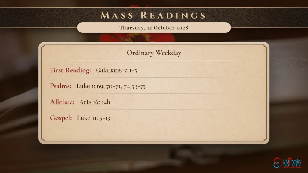 Daily Mass Readings Scripture Card – Thursday, 12 October 2028