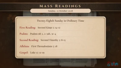 Daily Mass Readings – Sunday, 15 October 2028