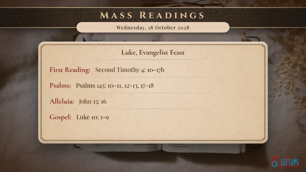 Daily Mass Readings Scripture Card – Wednesday, 18 October 2028
