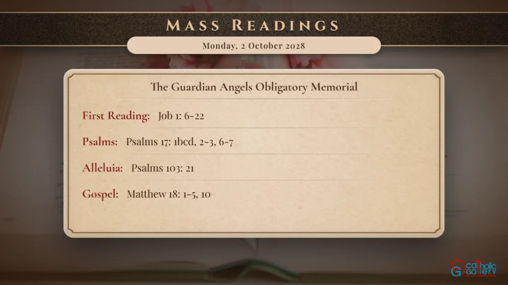 Daily Mass Readings Scripture Card – Monday, 2 October 2028