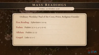 Daily Mass Readings – Friday, 20 October 2028