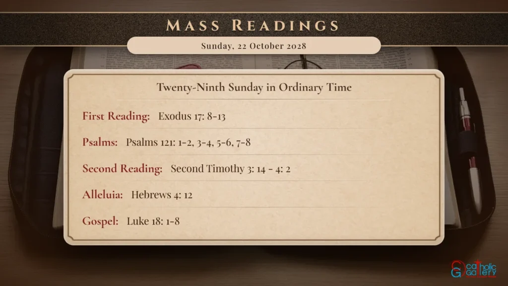 Daily Mass Readings Scripture Card – Sunday, 22 October 2028