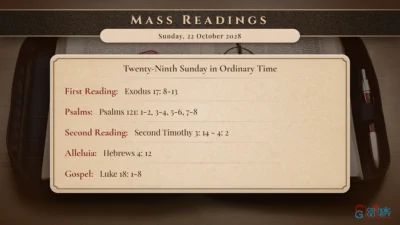 Daily Mass Readings – Sunday, 22 October 2028