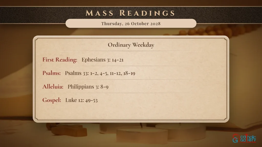 Daily Mass Readings Scripture Card – Thursday, 26 October 2028