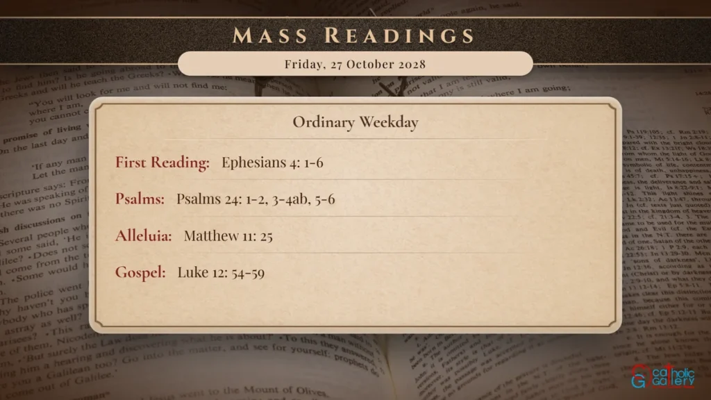 Daily Mass Readings Scripture Card – Friday, 27 October 2028
