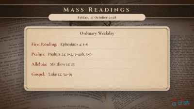 Daily Mass Readings – Friday, 27 October 2028