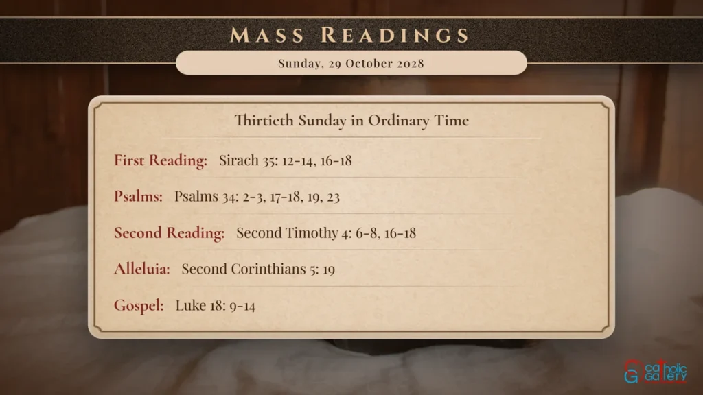 Daily Mass Readings Scripture Card – Sunday, 29 October 2028
