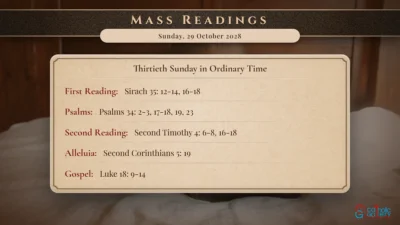 Daily Mass Readings – Sunday, 29 October 2028