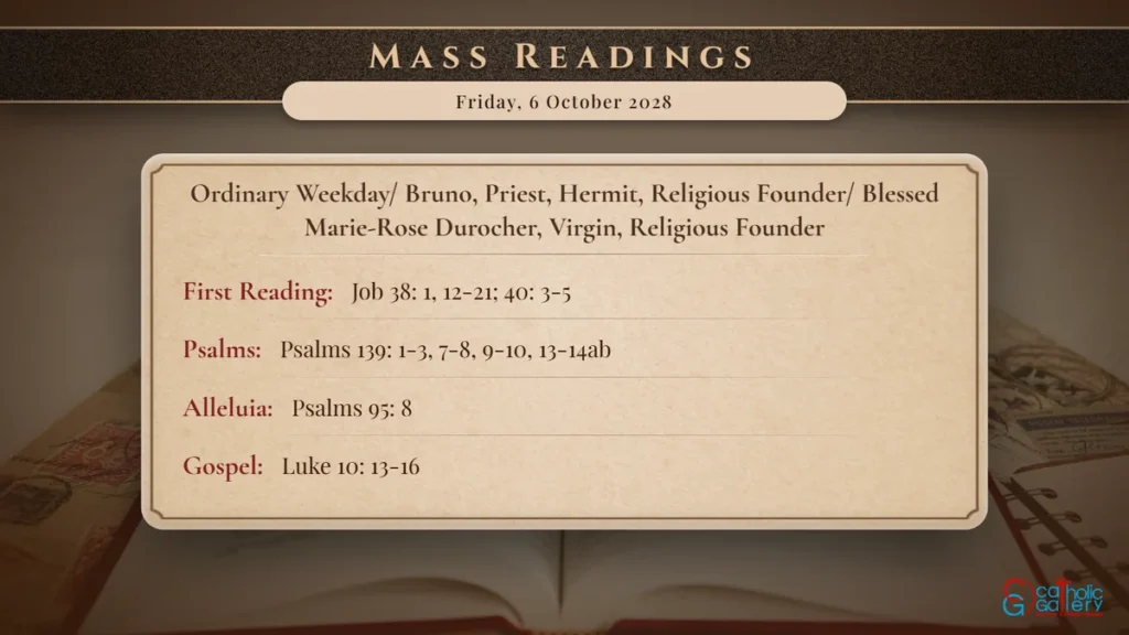 Daily Mass Readings Scripture Card – Friday, 6 October 2028