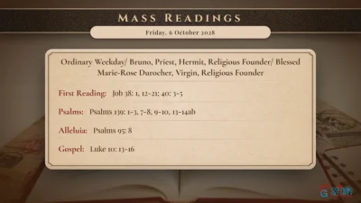 Daily Mass Readings – Friday, 6 October 2028