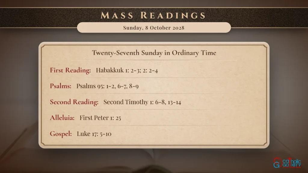 Daily Mass Readings Scripture Card – Sunday, 8 October 2028