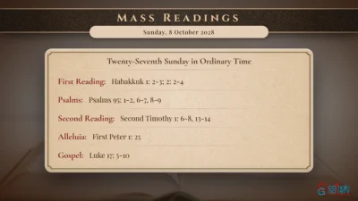 Daily Mass Readings – Sunday, 8 October 2028