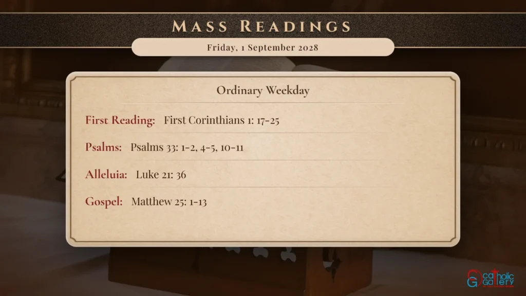Daily Mass Readings Scripture Card – Friday, 1 September 2028