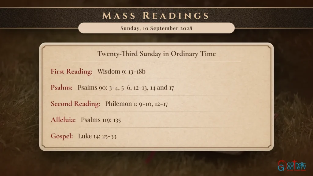 Daily Mass Readings Scripture Card – Sunday, 10 September 2028
