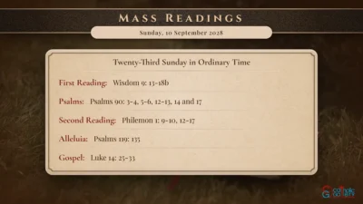 Daily Mass Readings – Sunday, 10 September 2028