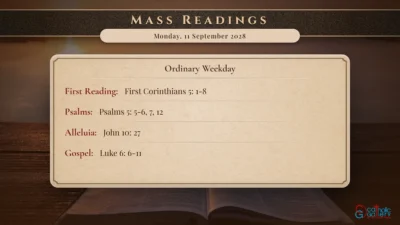 Daily Mass Readings – Monday, 11 September 2028