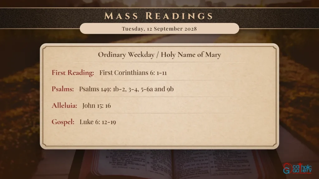 Daily Mass Readings Scripture Card – Tuesday, 12 September 2028