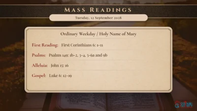 Daily Mass Readings – Tuesday, 12 September 2028