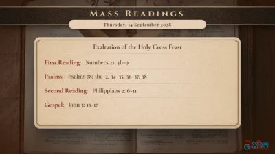 Daily Mass Readings – Thursday, 14 September 2028