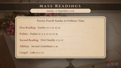 Daily Mass Readings – Sunday, 17 September 2028