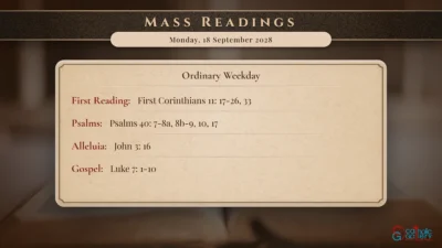 Daily Mass Readings – Monday, 18 September 2028