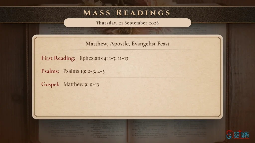 Daily Mass Readings Scripture Card – Thursday, 21 September 2028