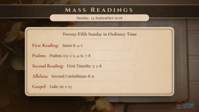 Daily Mass Readings – Sunday, 24 September 2028