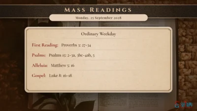 Daily Mass Readings – Monday, 25 September 2028