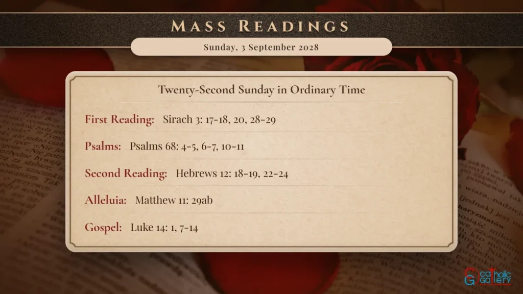 Daily Mass Readings Scripture Card – Sunday, 3 September 2028