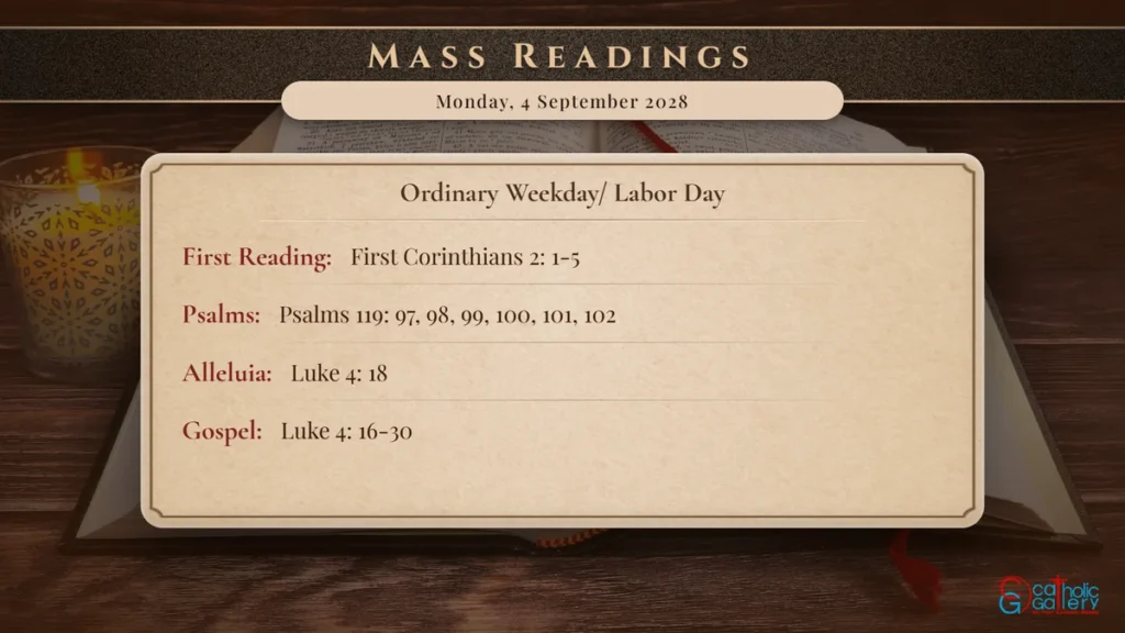 Daily Mass Readings Scripture Card – Monday, 4 September 2028