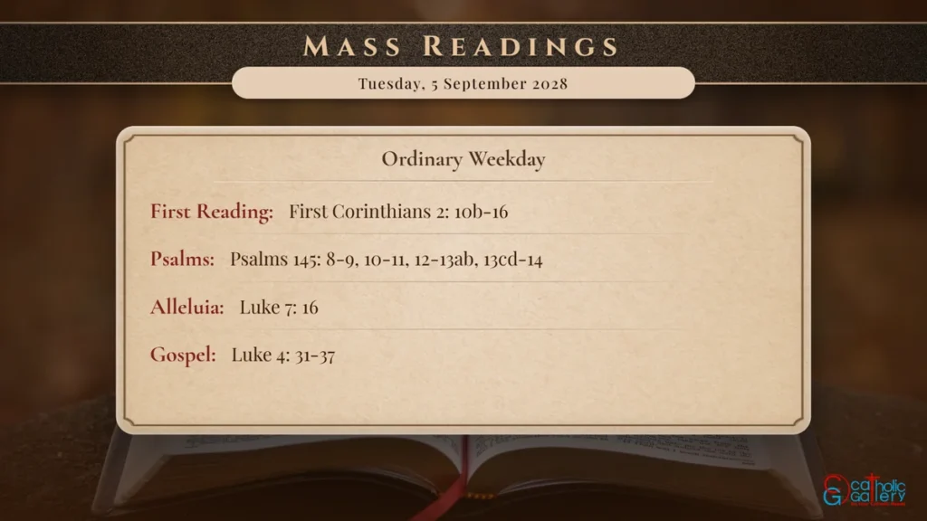 Daily Mass Readings Scripture Card – Tuesday, 5 September 2028