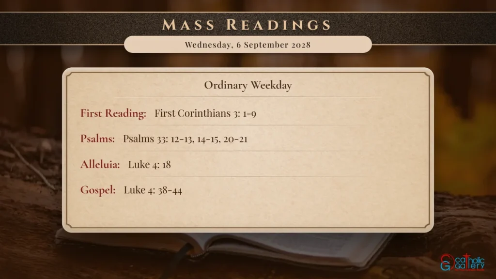 Daily Mass Readings Scripture Card – Wednesday, 6 September 2028