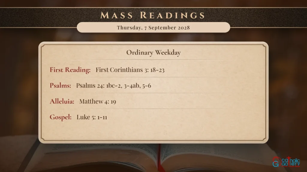 Daily Mass Readings Scripture Card – Thursday, 7 September 2028