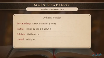 Daily Mass Readings – Thursday, 7 September 2028