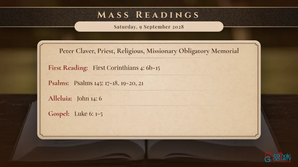 Daily Mass Readings Scripture Card – Saturday, 9 September 2028