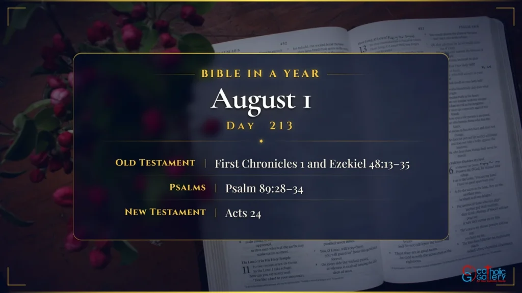 Bible in a Year – Day 213, August 1 reading plan