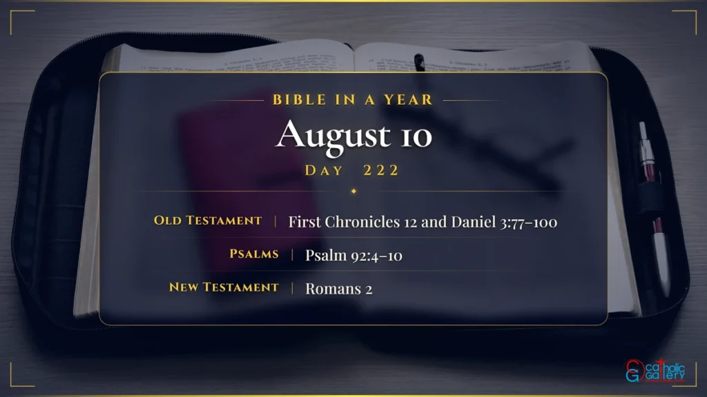 Bible in a Year – Day 222, August 10 reading plan