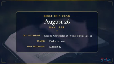 Bible in a Year – August – 26, Day – 238