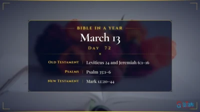 Bible in a Year – March – 13, Day – 72