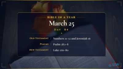 Bible in a Year – March – 25, Day – 84