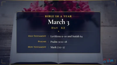 Bible in a Year – March – 3, Day – 62
